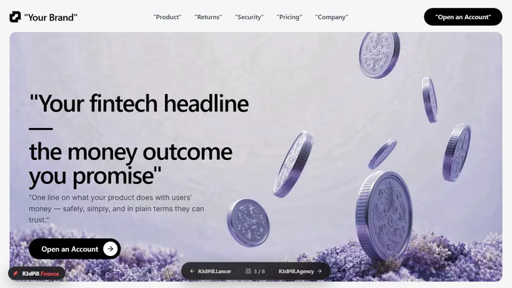 R3dPill.Finance — Fintech / Finance website demo